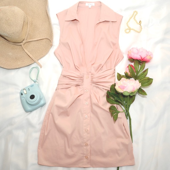 V-Neck Poplin Sleeveless Dress with Bow - Picture 4 of 5